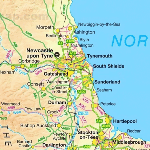 Map of the North East highlighting key areas for North East property investment.