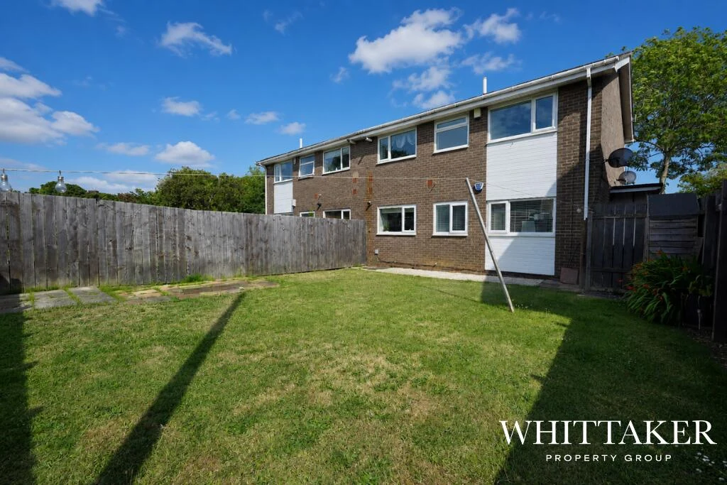 Exterior of a two-bedroom first-floor apartment on Mitford Close, Washington